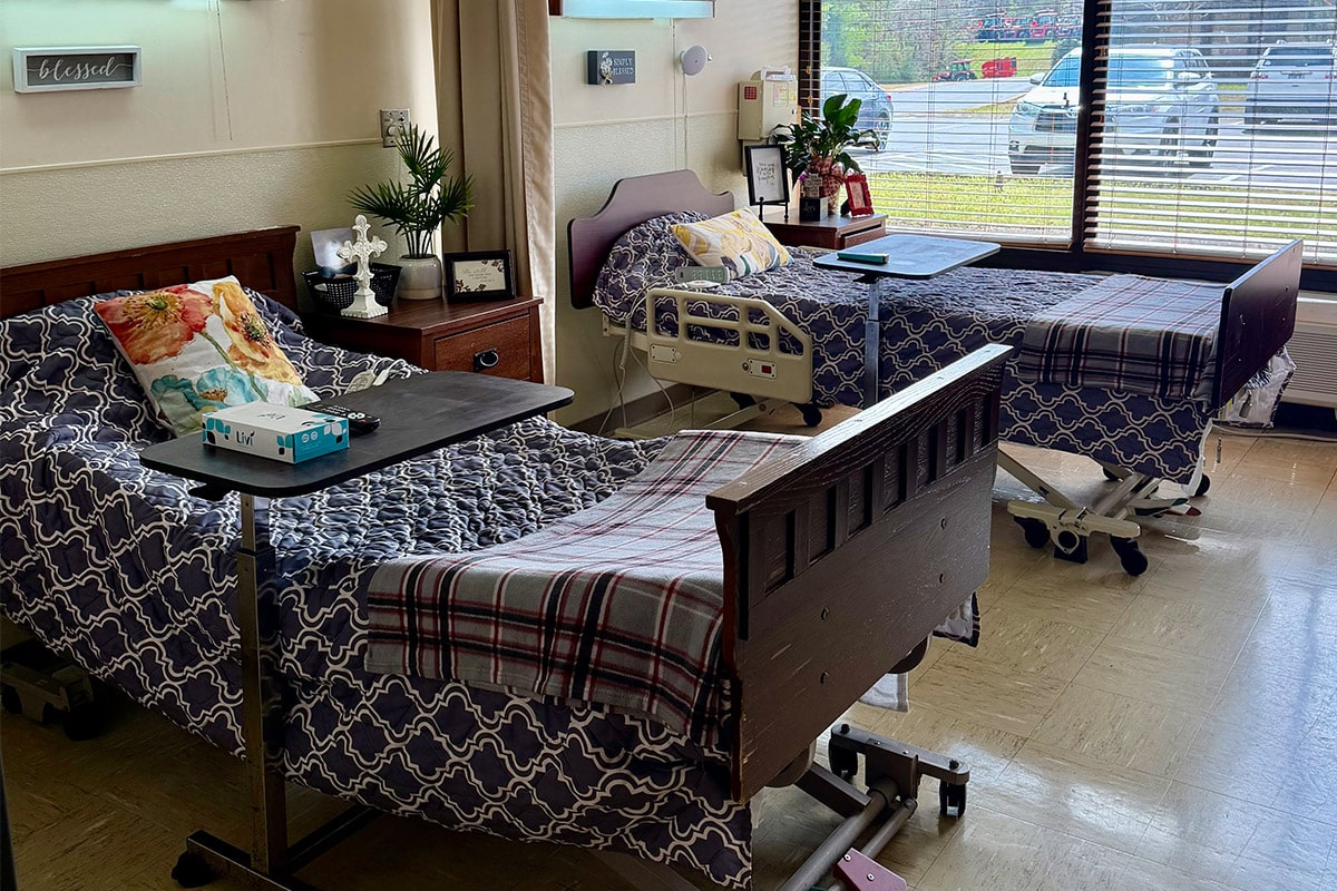 A semi-private room at Lexington Post Acute